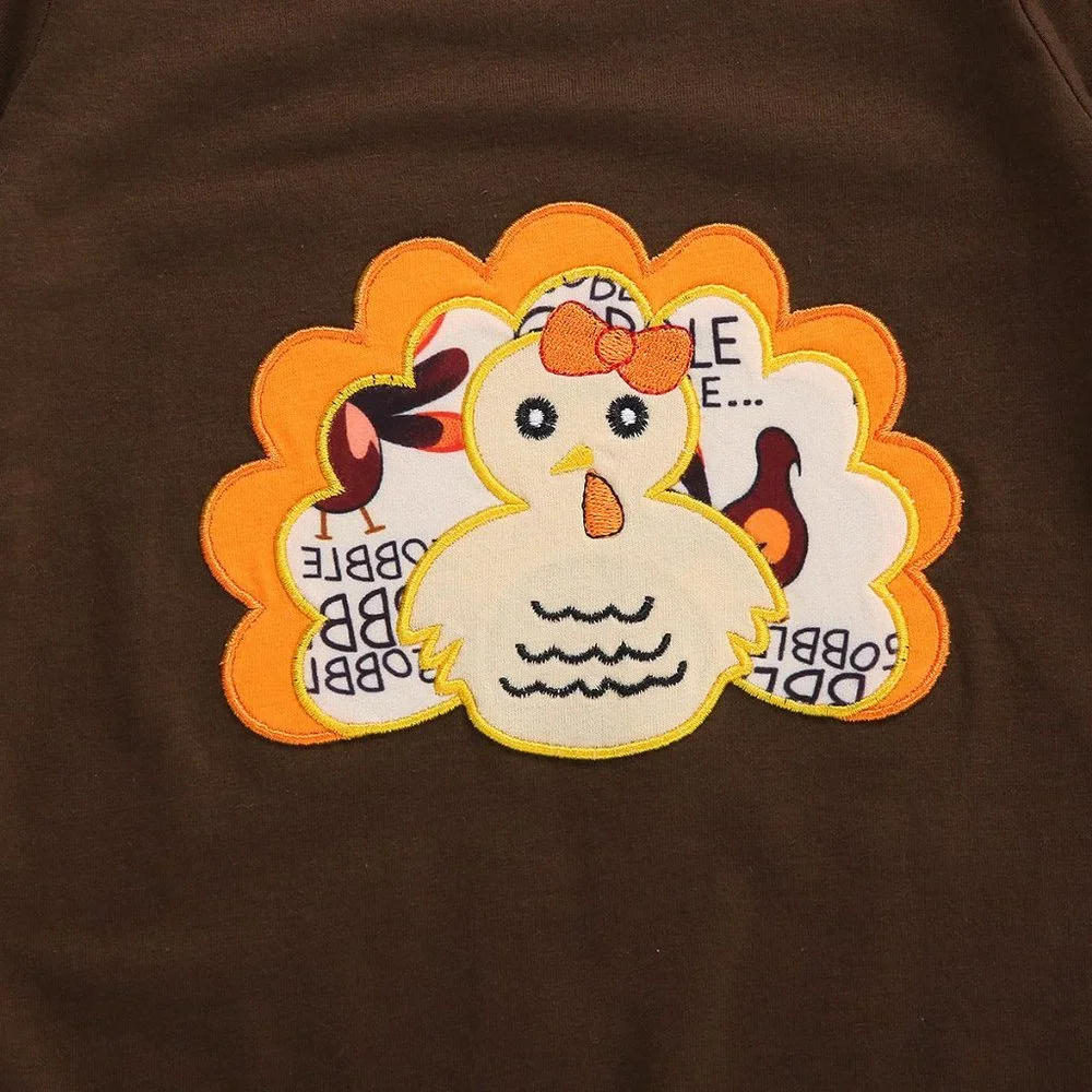 Thanksgiving Turkey Baby Girls Ruffle Romper